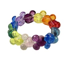 Disney Parks Mickey Mouse Rainbow Cluster Bead Stretch Bracelet Colorful Kids