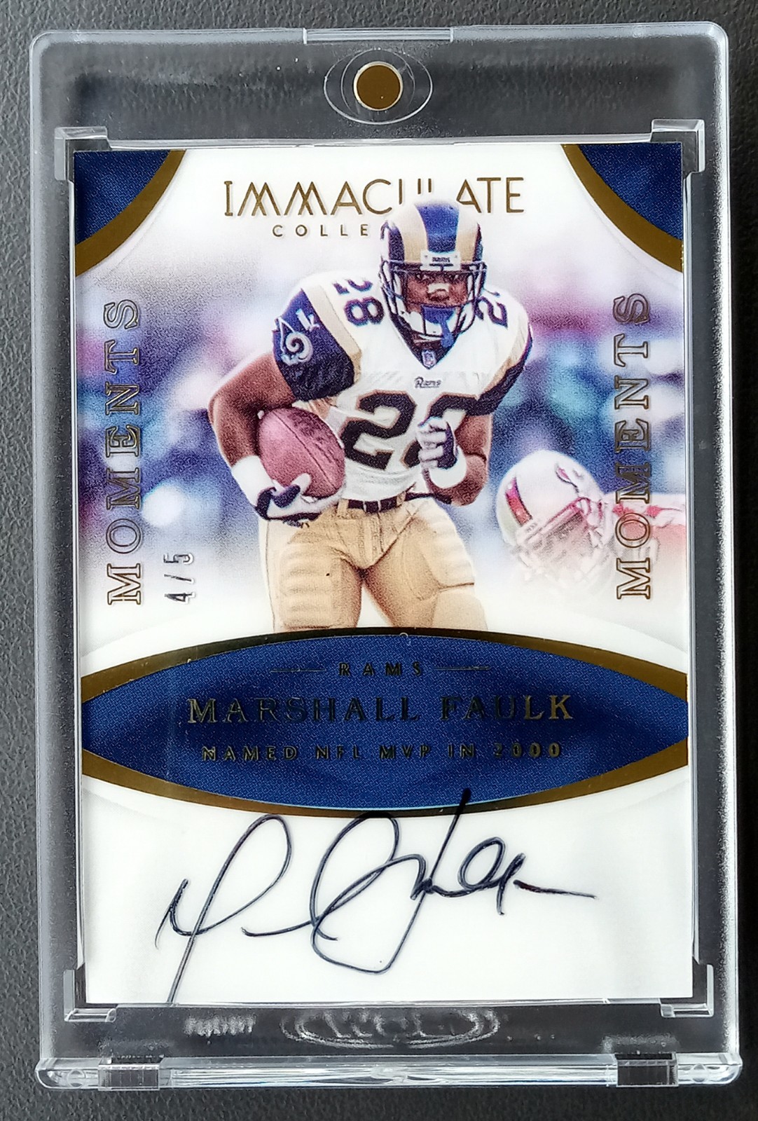 2017 Immaculate Collection Marshall Faulk #4/5 auto. Hall Of Famer & Former MVP! view 2