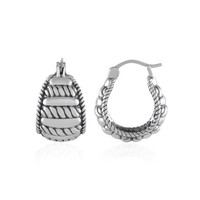 Cavill Silberohrringe Damen 925 Sterling Silber Creolen Geflochten 22Mm