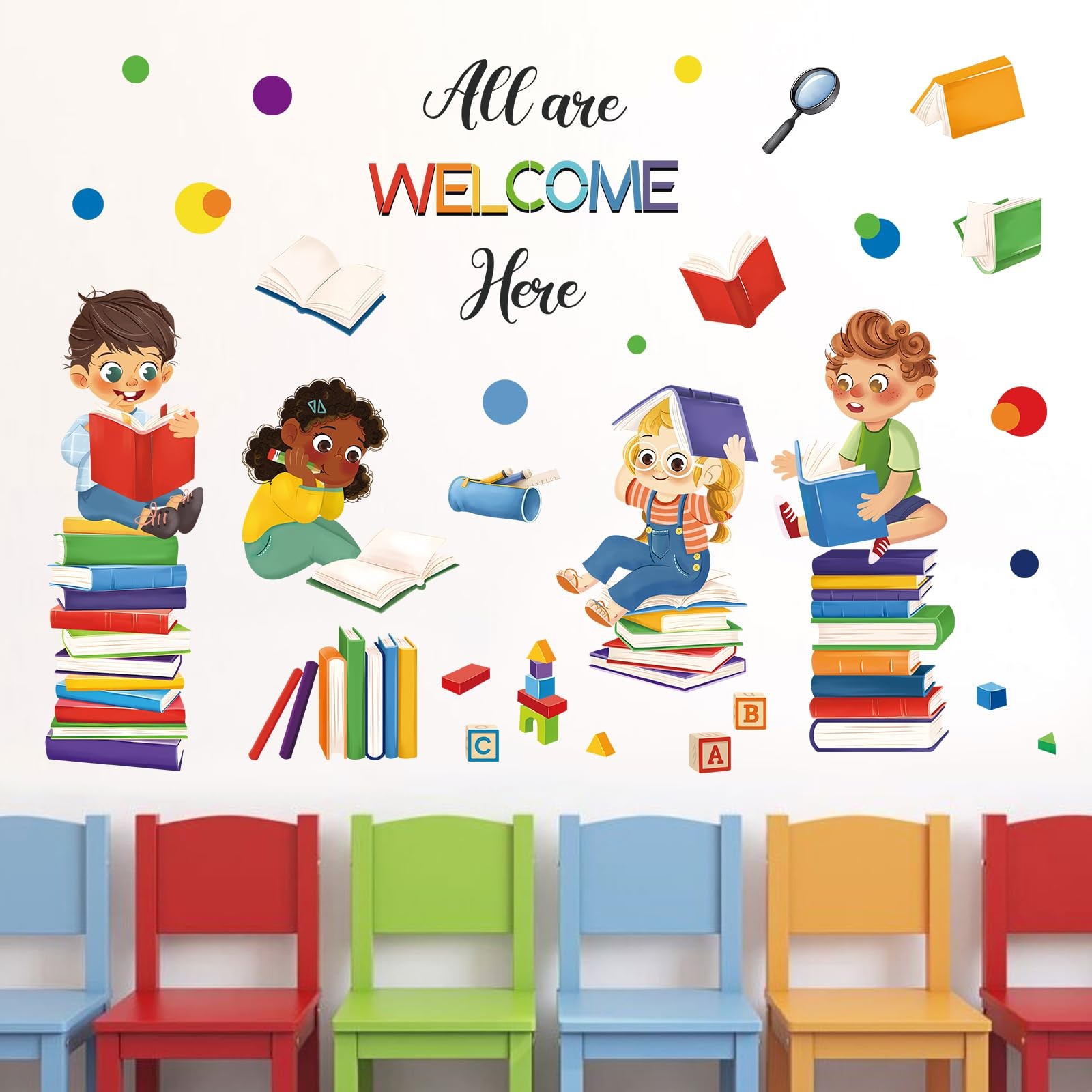 Stickers muraux lecture enfants et autocollants de livres pour grand sticker mural en vinyle