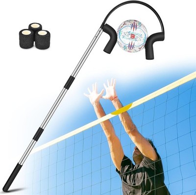 AugFir Volleyball Spike Trainer, Adjustable Length 55''-71'' Hitting Quick Pickup