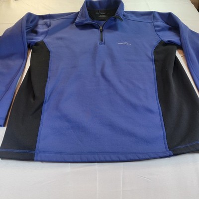 Eddie Bauer Sport 1/4 Zip Pullover Mens XL Blue Fleece Performance Stretch VGC!