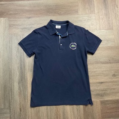 Lacoste Slim Fit Large Patch Cotton Polo Shirt Mens 3 Small Navy Blue F8330