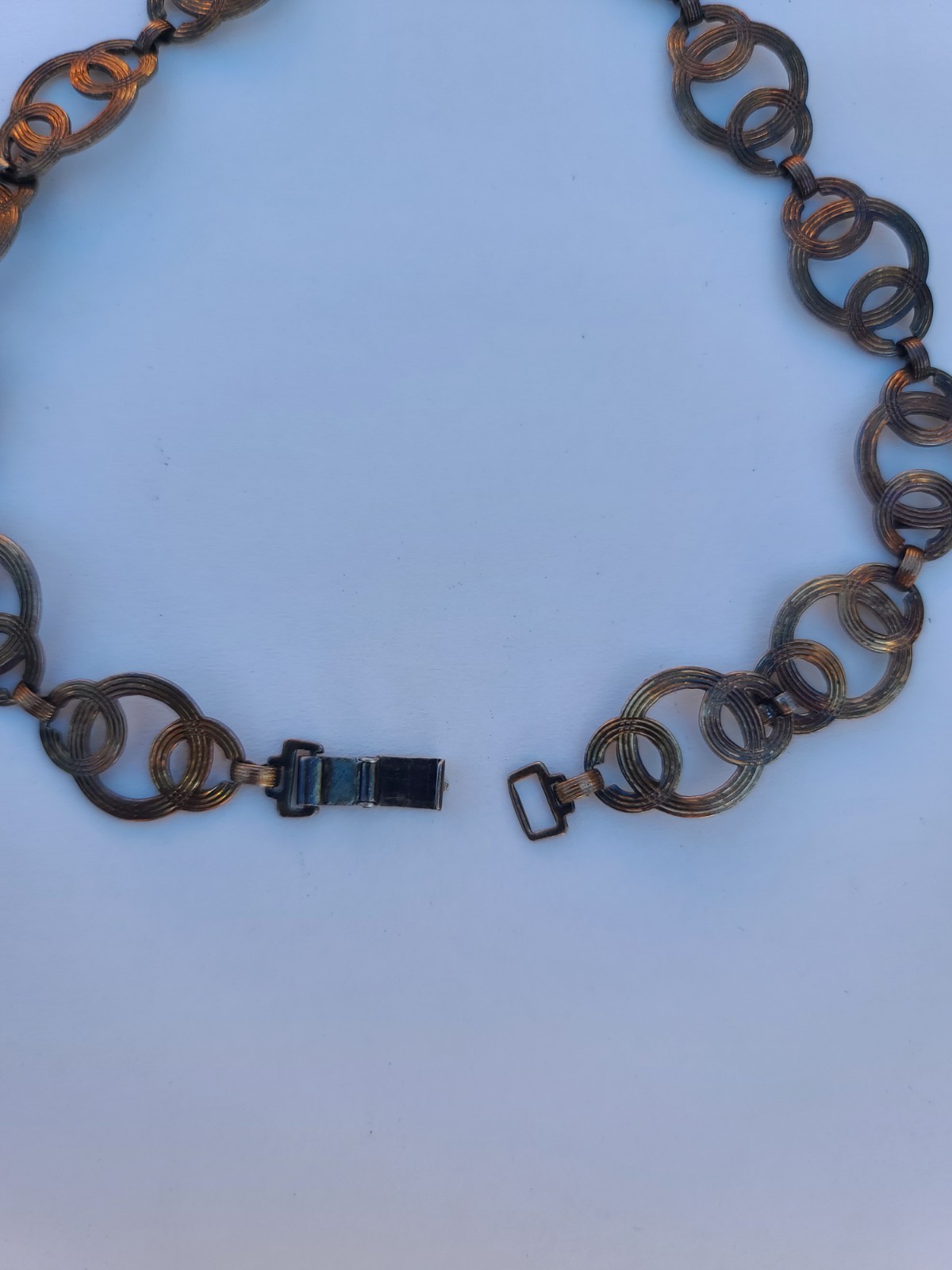 Vtg Sterling 925 Solid Silver Circle Link Choker … - image 17