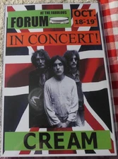 CREAM/ERIC CLAPTON 1968 REPLICA CONCERT MUSIC POSTER