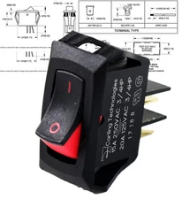 Carling Technologies RSCA201-VB-B-9-V Switch Rocker SPST, 20A, 125V,