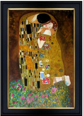 Framed Quality Hand Painted Oil Painting, Repro Gustav Klimt the Kiss ...