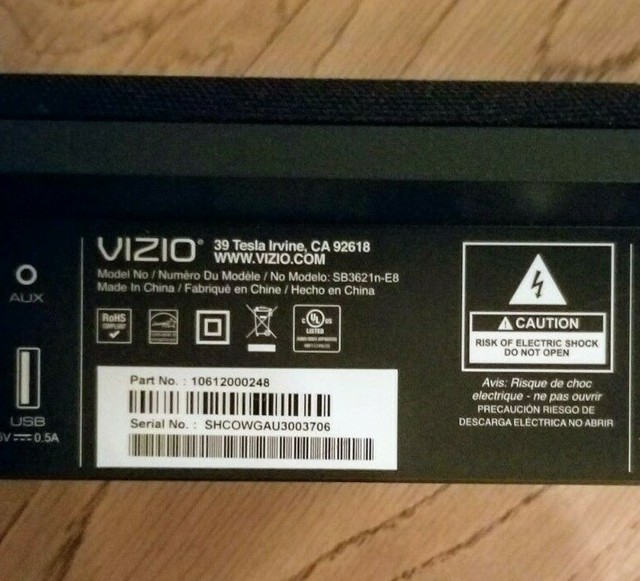 vizio sb3621 watts