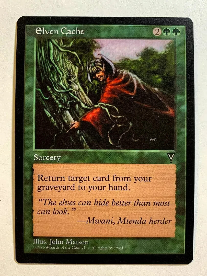 ELVEN CACHE Visions 1997 Magic The Gathering MTG Common Green HP