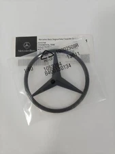 GLOSS BLACK Star Emblem Rear Trunk Lid Logo Badge AMG S550 SEDAN Mercedes W222