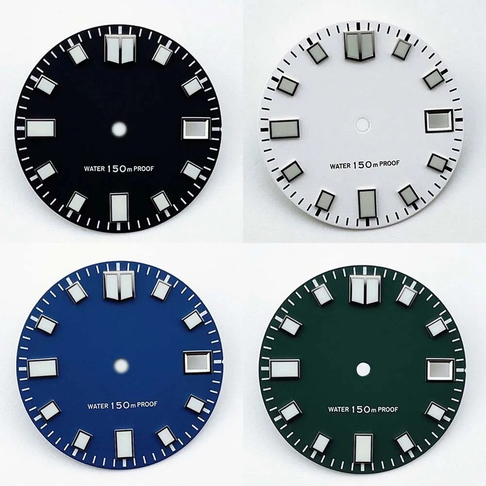 Quadrante Orologio Metallo Verde Brillante 28.5mm Per Movimenti NH35 NH36 4R 7S - Foto 3