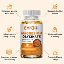 Magnesium Glycinate For Improved Sleep, Stress  Anxiety Relief 400mg 120 Pills