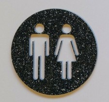 Acrylic Toilet Sign Male & Female, Disabled, Various range of colours - Round