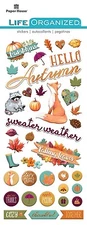 Scrapbooking Puffy Stickers Hello Autumn Fox Falling Leaves Sweater Weather Cozy