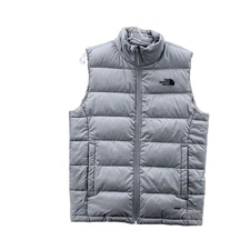 North Face Puffer 550 Goose Down Vest Small Silver Futuristic Gorpcore Outdoor