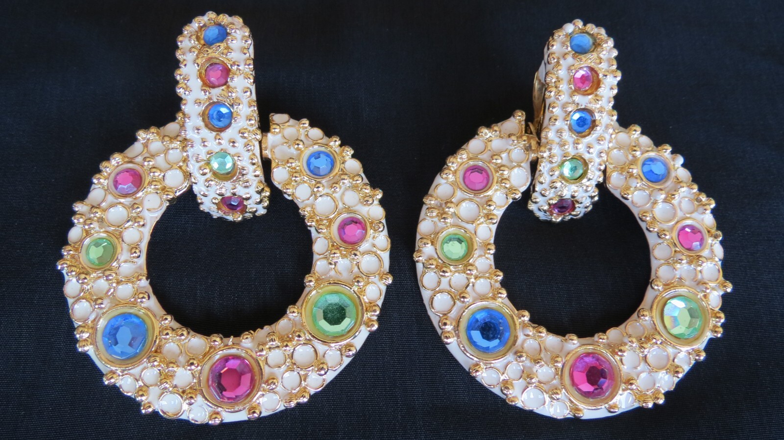 Vtg CRAFT Unsigned Runway Statement Rhinestone Da… - image 1