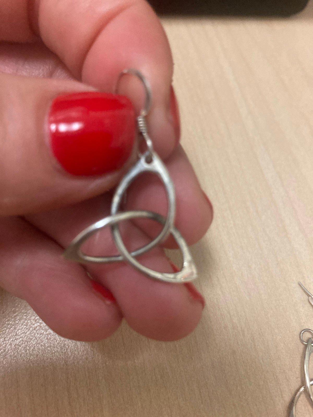 Sterling silver Trinity knot hanging earrings - image 2