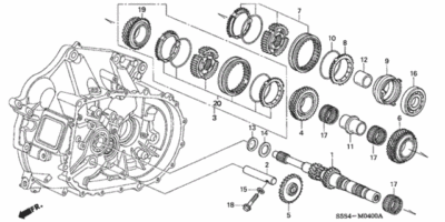 Honda Genuine 2002-2005 Civic 3 Door SI Sleeve Set Synchronizer