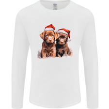 Schoko Labrador Weihnachten Welpen Weihnachten Herren Langärmelig Maglietta
