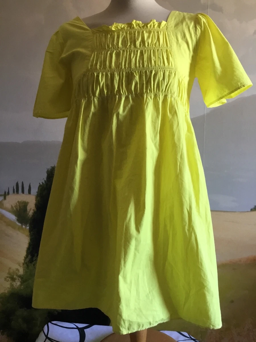 T-shirt Basique Fille Zara 8 Ans Coton Jaune Manches Courtes Col Rond