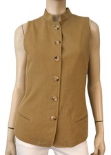 Holland & Holland London Light Brown Cotton Canvas Jacket Vest Waistcoat 8uk 4us