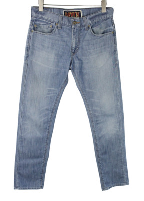 LEVI's 511 Skinny Jeans Men's W33/L30 Zip Fly Fade Effect Whiskers Blue