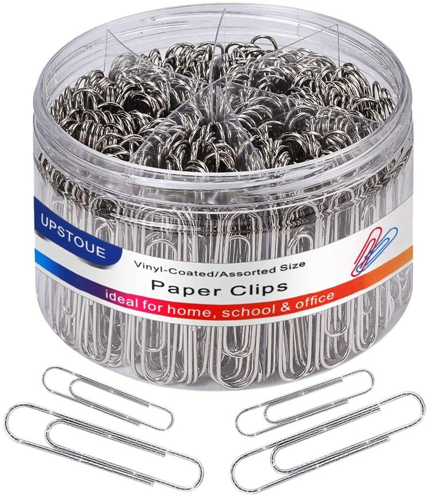 Paper Clips NonSkid, Medium and Jumbo Paper Clips (1.3 inch & 2.0