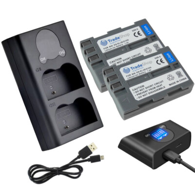 2x Akku + Doppel Ladegerät Set mit LCD für Nikon EN-EL3 EN-EL3e D70 D70s D300s