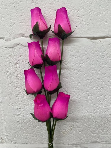 20 x Valentine Single Wooden Rose Bud in Cello and Ribbon Pink Red- All Colours - Picture 46 of 54