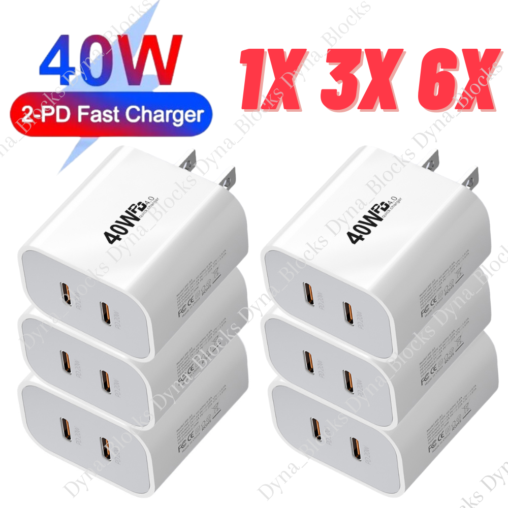 40W USB-C Fast Charger Block Wall Adapter Compatible with iPhone 15 14 13 12 Series and More