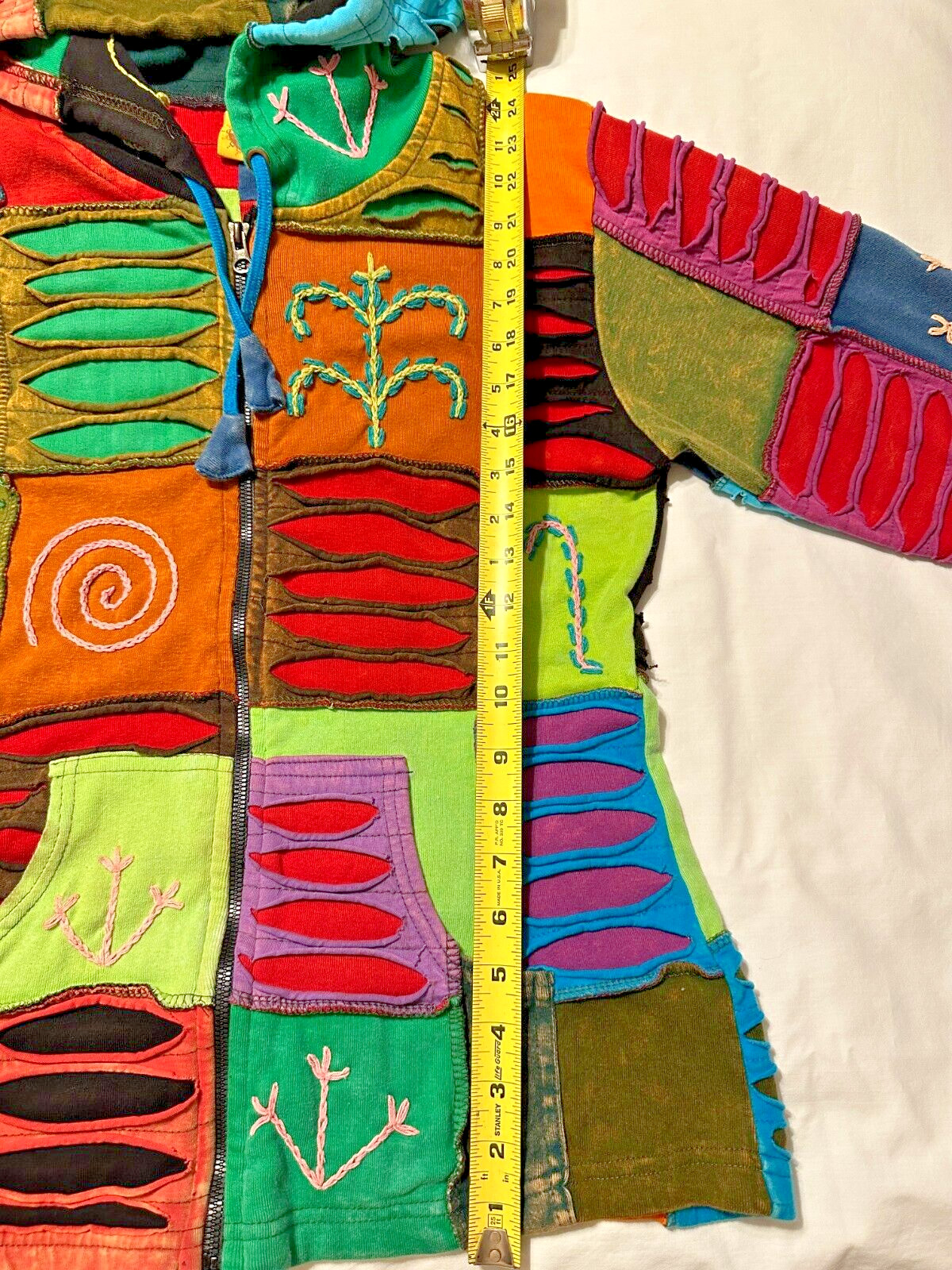 Karma Circle Slash, Patchwork, Embroidered, Zip U… - image 8