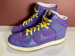 Nike Dunk High Premium Trainers Varsity Purple & Yellow Size 9 | eBay