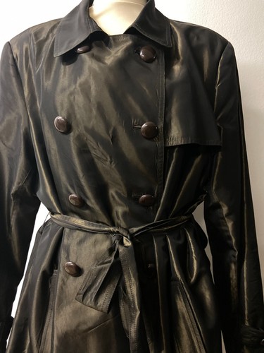 Women's 80s belted Trench Coat by Mirjana Maric | Eggplant hued | Size EU 44 - Picture 3 of 10