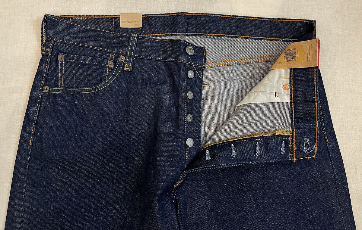 Levis 501 Original Fit Mens Stretch Jeans 36X30 Dark Blue Levis 501 Original Fit Mens Stretch Jeans 36X30 Dark Blue