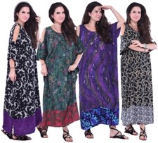 caftan dress cold shoulder abaya batik boho comfort m l xl 1x 2x 3x one size