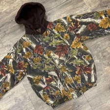 Master Sportsman Rugged Outdoor Gear Camo Hooded Jacket Men Size Medium Lined