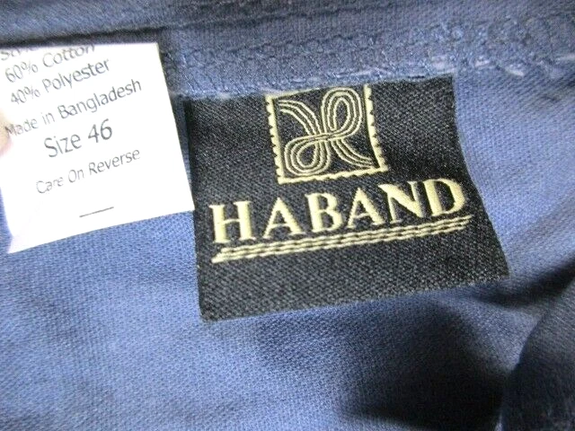 Haband Shorts Adult 46 Blue Flat Front Chino Casual Outdoor 8" Inseam Mens - Image 2 of 4