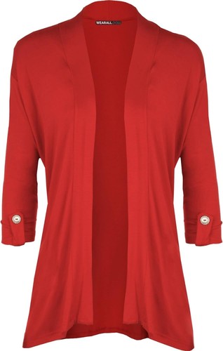 New Ladies Plus Size Short Sleeve Button Open Cardigan Womens Stretch Top - Picture 14 of 37