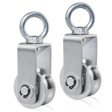 2 Pack Stainless Steel Cable Pulley Wheel Bearing Inside Rope Pulley for Gym