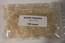 100 Kosher Gelatin Empty Capsules - Size 00