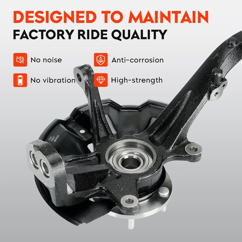 Conjunto de cojinete de nudillo de dirección delantero derecho y cubo de rueda para Ford Fusion 2006-2012 Foto 3 de 4