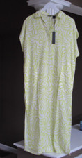 Tahari Linen Blend Swim CoverUp Maxi Dress Spring Green & White Size S NWT