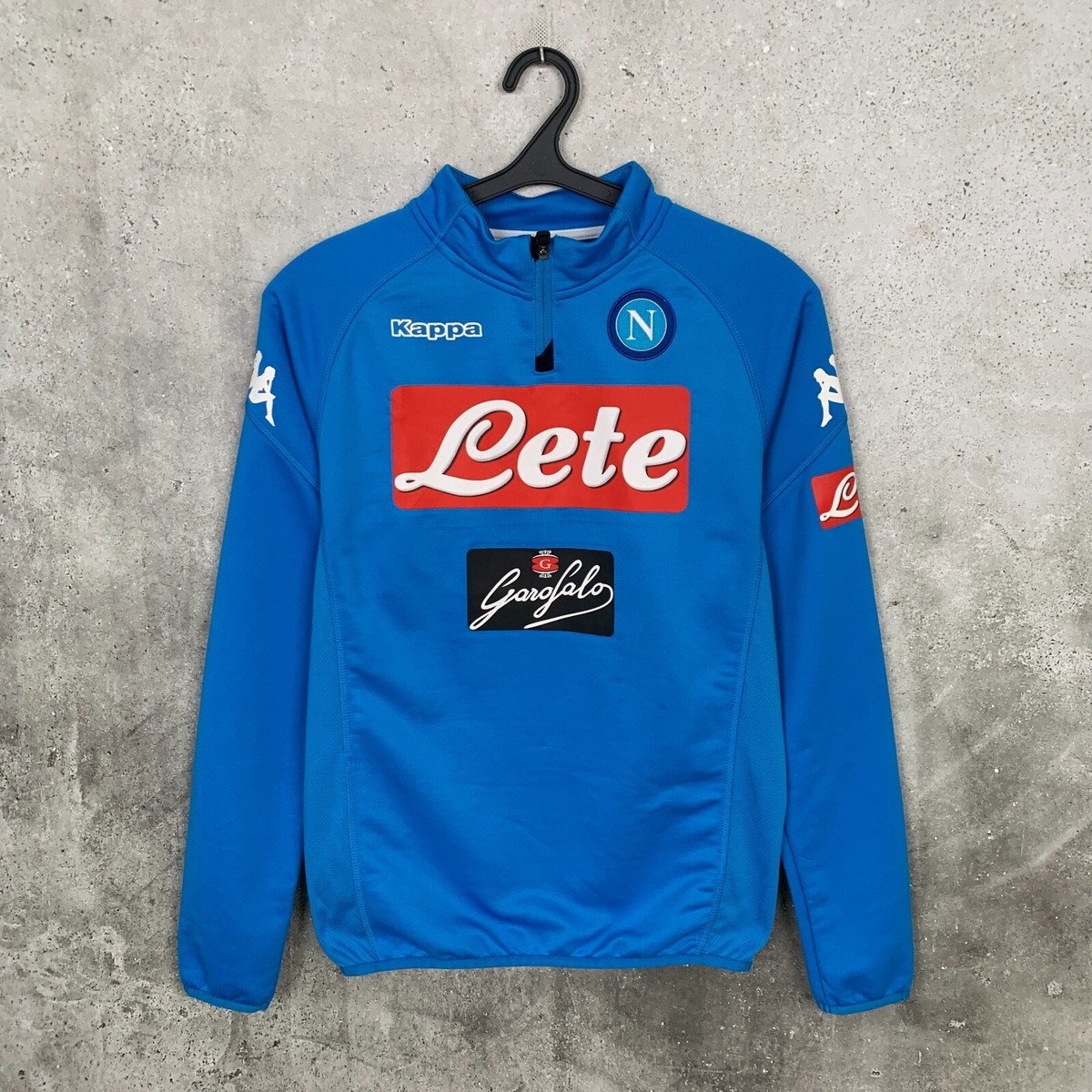 SSC NAPOLI 2017 2018 TRAINING FOOTBALL JACKET KAPPA 1/4 ZIP TRACK