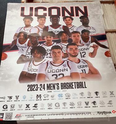 2023-24 UCONN MENS BASKETBALL POSTER &amp; SCHEDULE | eBay