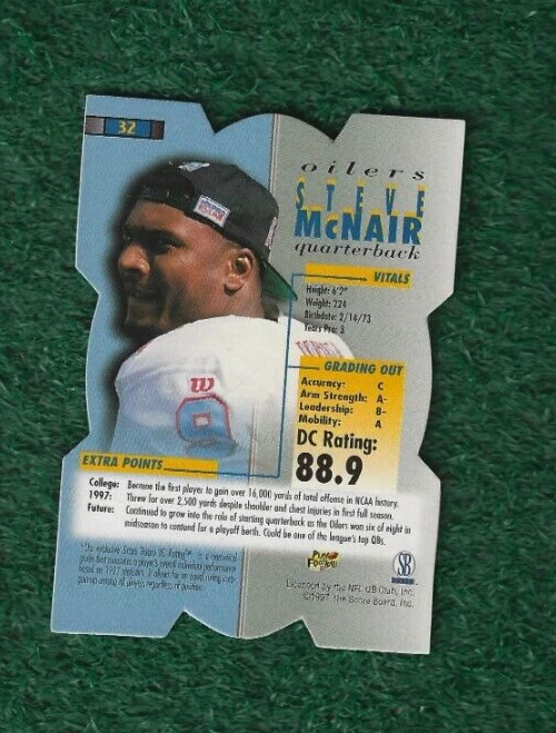 STEVE McNAIR - 1998 PRO LINE DC III - DIE-CUT - CARD # 32 - HOUSTON OILERS - NFL - Image 3 of 3