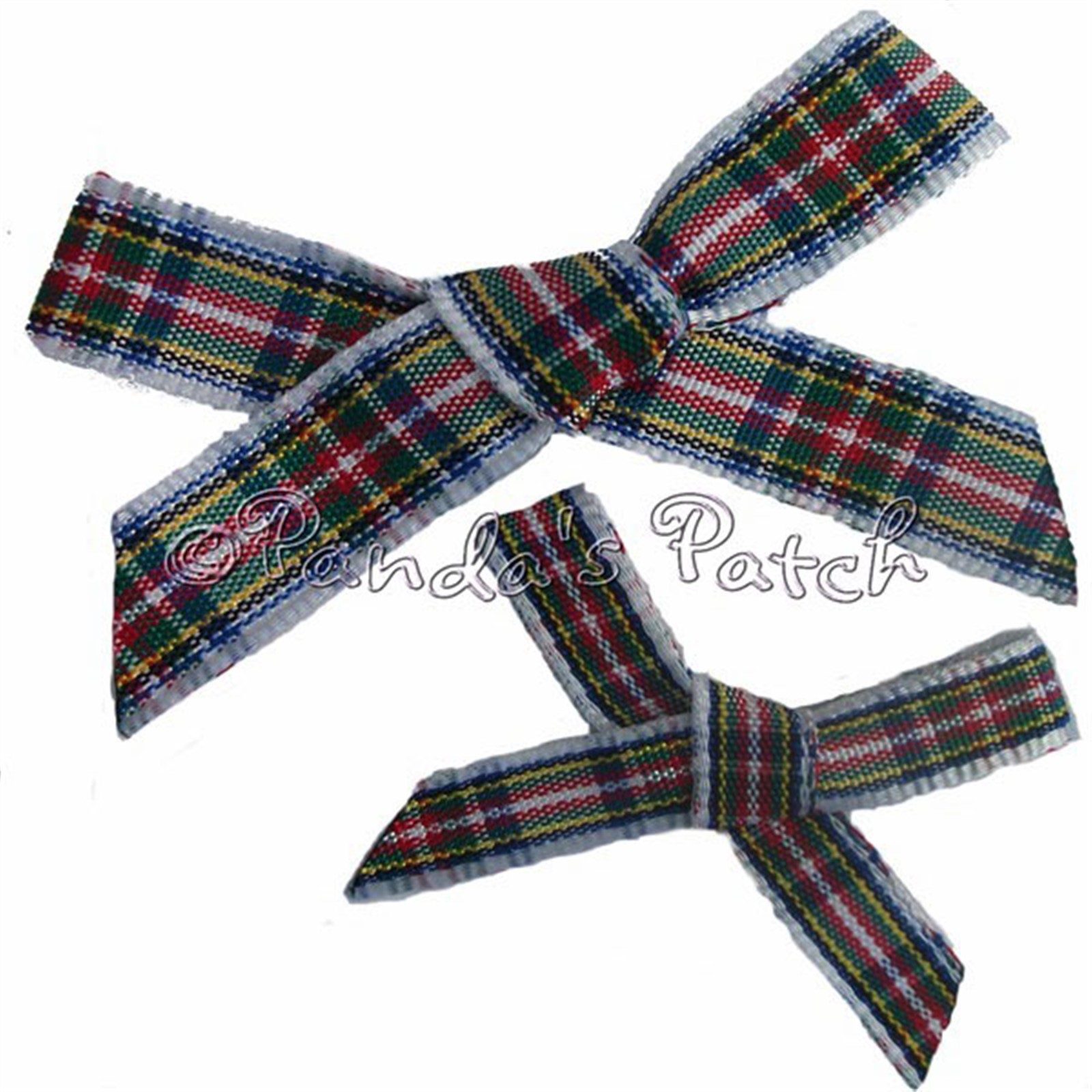 7mm or 10mm Handmade Tartan Ribbon Bows Choose Tartan, Ribbon Width