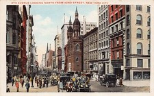 New York City 5th Avenue 42nd St North Manhattan Downtown 1920s Vtg Postcard Q8