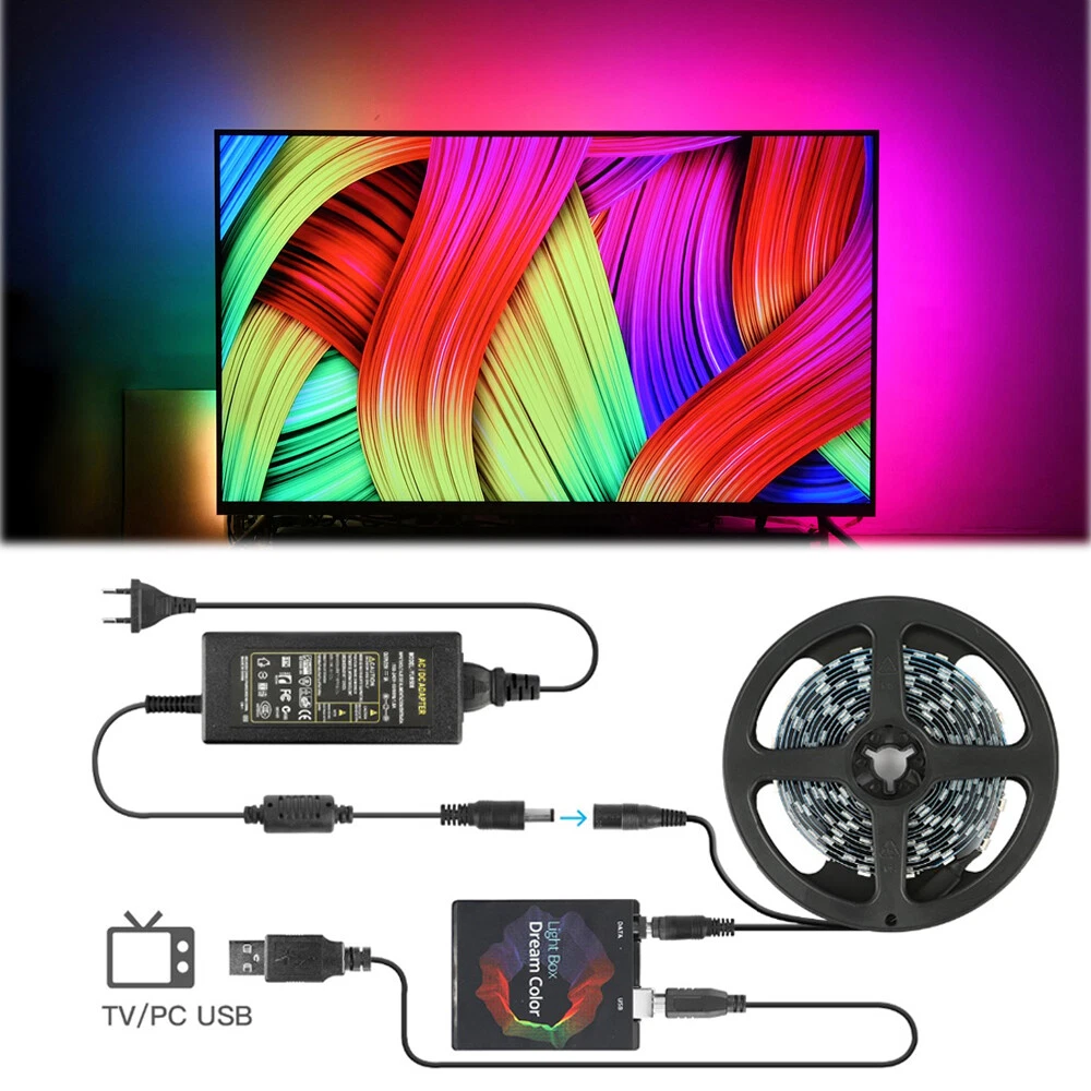 DIY TV Backlight Dream Screen HDTV Computer Monitor USB LED Strip Full Set  DC5V