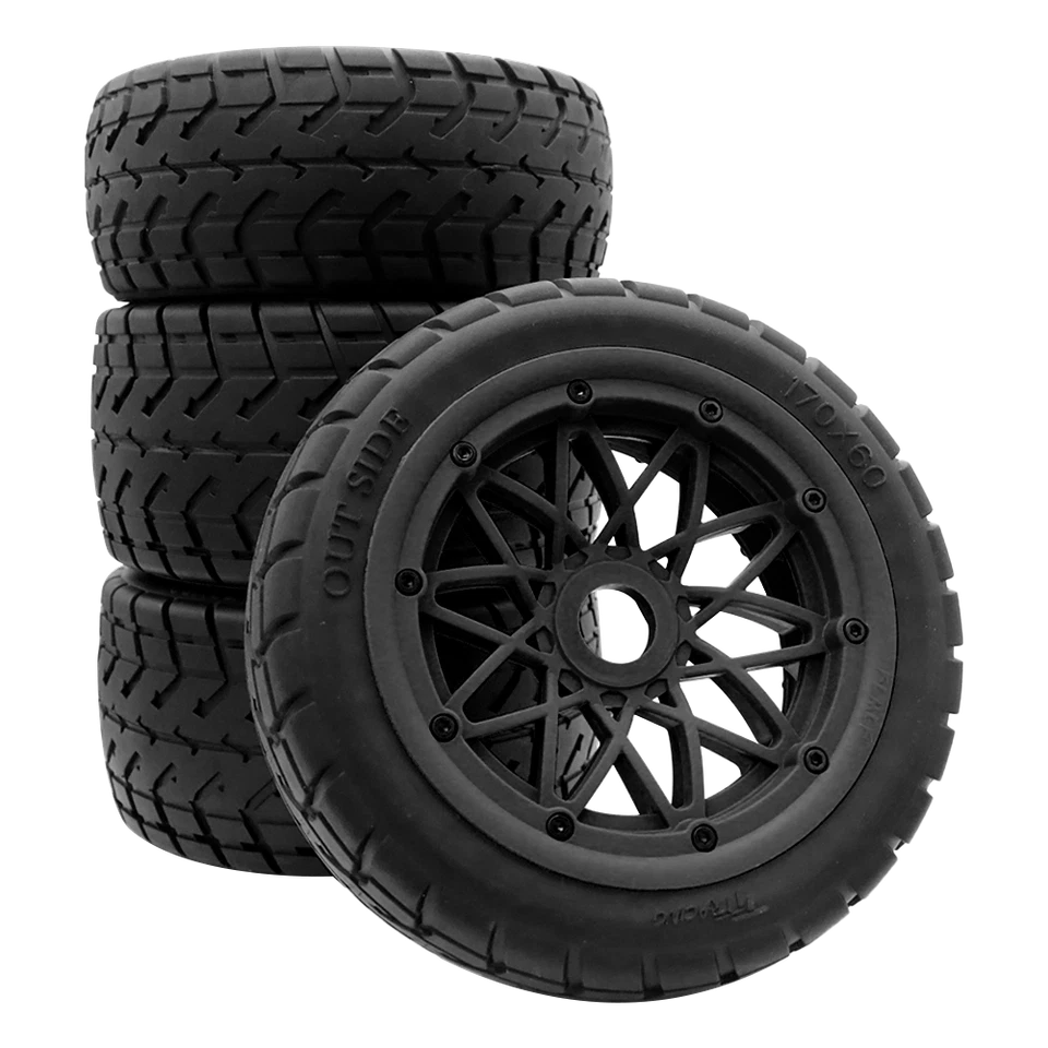 4er-Set Straßenradreifen Mit Nylonfelgen Passt für 1/5 HPI Rovan KM Baja 5B SS - Bild 2 von 4