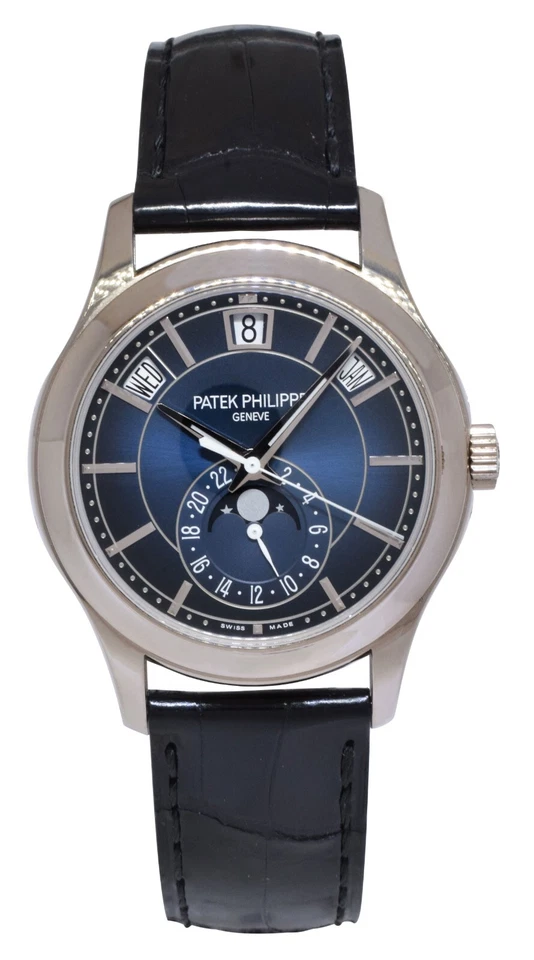 Reloj Patek Philippe Calendario Anual 5205 Oro Blanco 18k Esfera Azul B/P '22 5205G